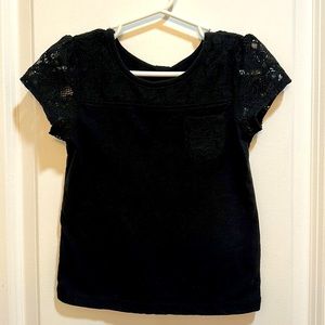3T Black Garnanimals t-shirt with Lace sleeves and pocket
